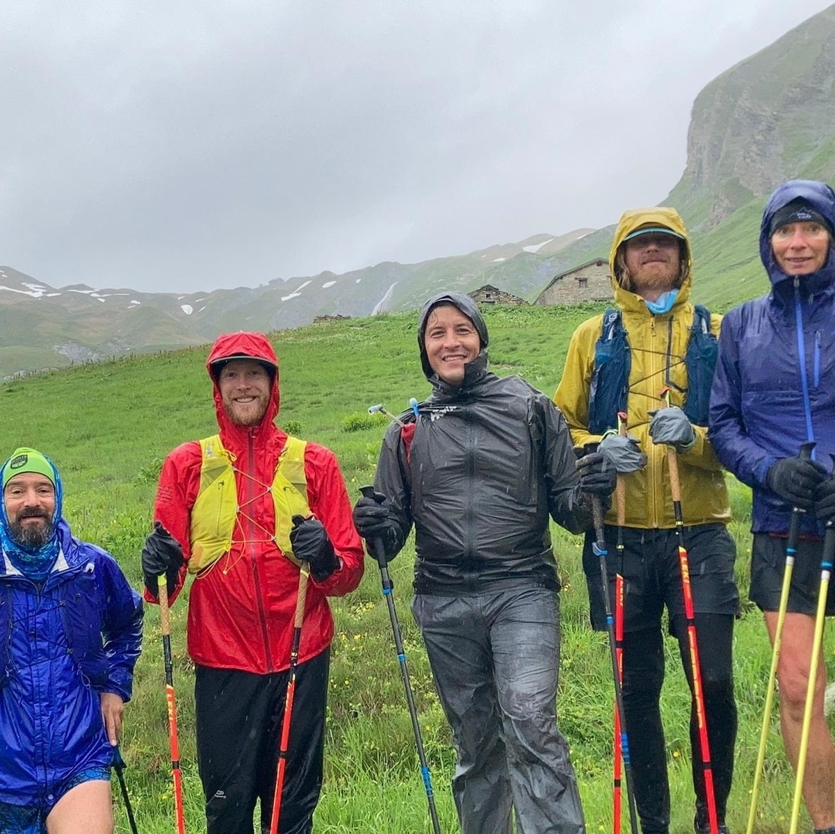 wet runners in the Alps