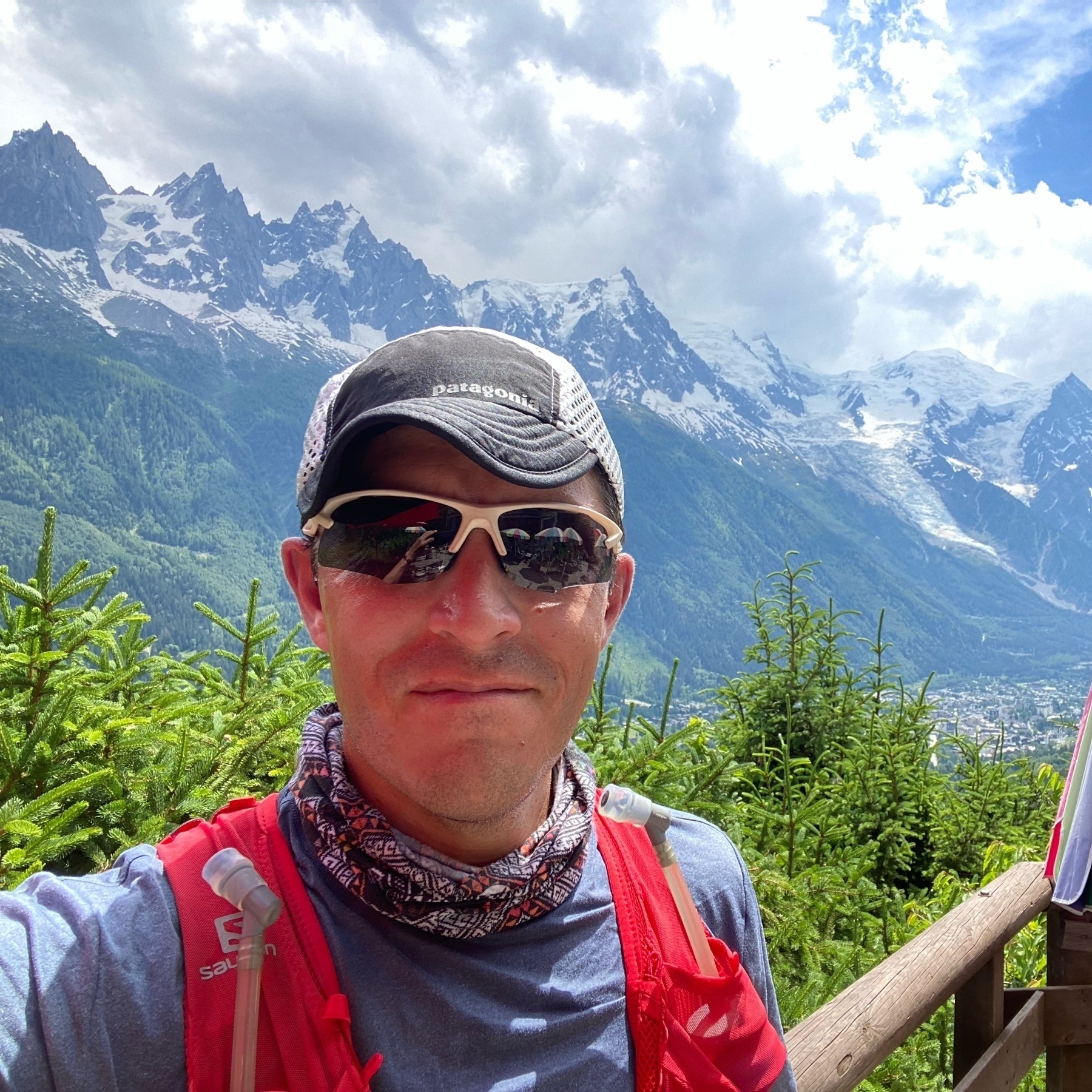 aaron selfie at chalet floria in the French alps near chamonix.  